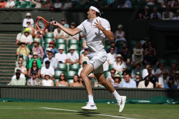 July 6, 2025, London, Celestynow, England: TAYLOR FRITZ of USA during the match against A. Davidovich Fokina of Spain in the third round of Championships 2025 at Wimbledon AELTC in London. London England - ZUMAc278 20250706_zsp_c278_031 Copyright: xMarcinxCholewinskix