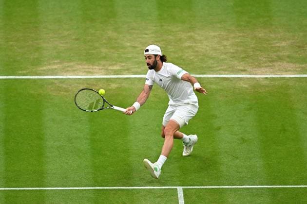 Wimbledon Championships - Day 7 - London Jordan Thompson (AUS) during his fourth round match at the 2025 Wimbledon Championships at the AELTC in London, England, UK on July 6, 2025. Photo by Corinne Dubreuil ABACAPRESS.COM London England United Kingdom  Copyright: xDubreuilxCorinne ABACAx