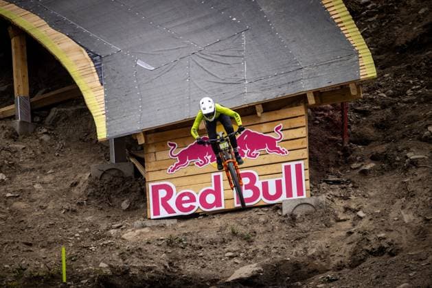 Whoop Downhill Worldcup La Thuile ZIERL Rosa CUBE FACTORY RACINGat Whoop Downhill Worldcup La Thuile, 06 07 2025,in La Thuile,ITA Photo Sebastian Sternemann