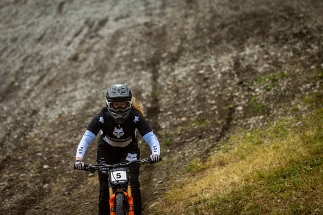 Whoop Downhill Worldcup La Thuile FRENER Lina NORCO RACE DIVISIONat Whoop Downhill Worldcup La Thuile, 06 07 2025,in La Thuile,ITA Photo Sebastian Sternemann