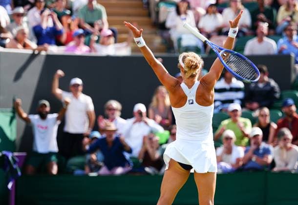 Laura Siegemund celebrates victory in her fourth round match Wimbledon Tennis Championships, Day 7, The All England Lawn Tennis and Croquet Club, London, UK - 06 Jul 2025London The All England Lawn Tennis and United Kingdom  Copyright: xJavierxGarcia Shutterstockx 15387061du