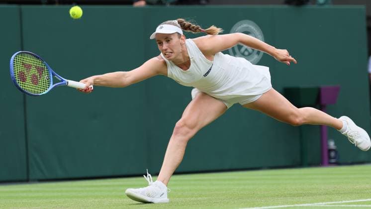 Belgian Elise Mertens pictured in action during a tennis match against Belarusian Sabalenka, in the round of 16 of the women s singles at the 2025 Wimbledon grand slam tournament, Sunday 06 July 2025 at the All England Tennis Club, in South-West London, Britain. BENOITxDOPPAGNE  x128548783x