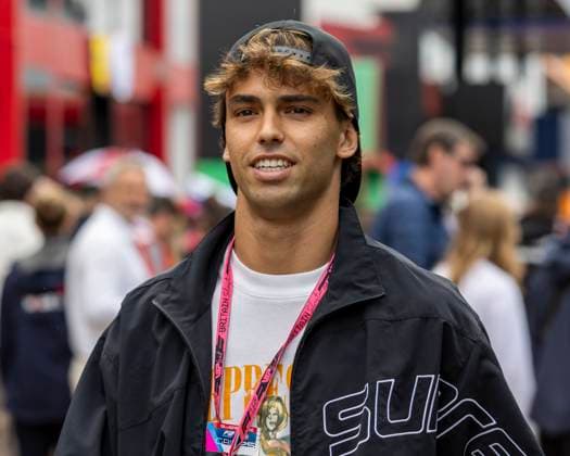 6th July 2025; Silverstone Circuit, Northamptonshire, England; Formula 1 2025 Qatar Airways British F1 Grand Prix; Race Day; Chelsea footbal player Joao Felix in the F1 paddock  ActionPlus12810660 TimxWilliams