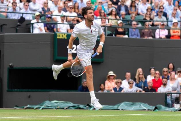 2025-07-06 The Championships Wimbledon 2025 LONDON, UNITED KINGDOM - JULY 6: Cameron Norrie of Great Britain during Day Seven of The Championships Wimbledon 2025 at All England Lawn Tennis and Croquet Club on July 6, 2025 in London, United Kingdom. (Photo by Marleen Fouchier BSR Agency) London United Kingdom Content not available for redistribution in The Netherlands directly or indirectly through any third parties. Copyright: xBSRxAgencyx