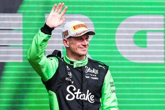 F1 - BRITISH GRAND PRIX 2025 HULKENBERG Nico (ger), Stake F1 Team Kick C45, portrait podium during the Formula 1 Qatar Airways British Grand Prix 2025, 12th round of the 2025 FIA Formula One World Championship, WM, Weltmeisterschaft from July 4 to 6, 2025 on the Silverstone Circuit, in Silverstone, United Kingdom - SilverstoneUnited Kingdom  Copyright: xEricxAlonsox