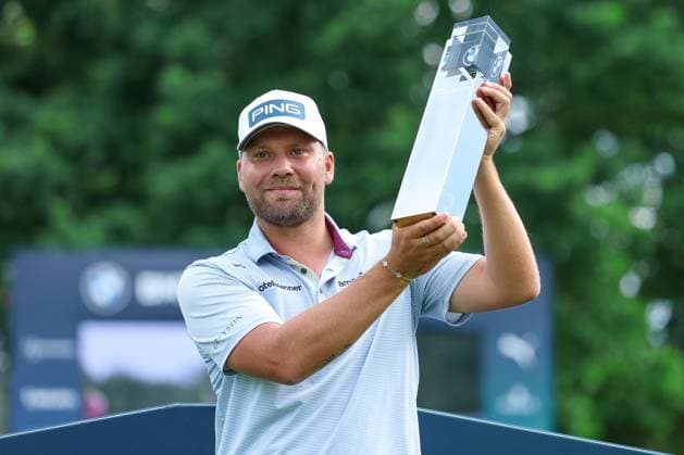 Golf DP World Tour European Tour Day 4 Final Day BMW International Open 2025 on 06 07 2025 at Golf Club Eichenried Daniel Brown England , middle with the trophy xMSx