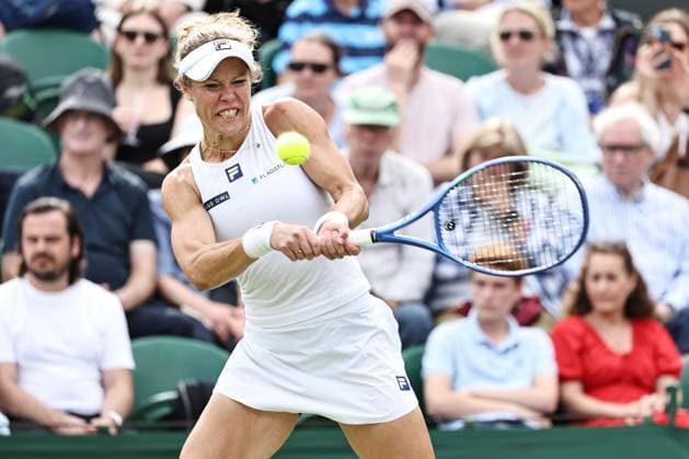 Laura Siegemund, GER, during fourth round of 2025 All England Lawn Tennis Championships at Wimbledon, womens singles, London, 06 07 2025