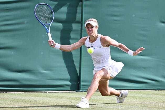 Laura Siegemund, GER, during fourth round of 2025 All England Lawn Tennis Championships at Wimbledon, womens singles, London, 06 07 2025