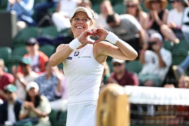 Laura Siegemund, GER, after fourth round of 2025 All England Lawn Tennis Championships at Wimbledon, womens singles, London, 06 07 2025
