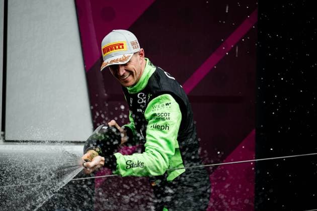 F1 - BRITISH GRAND PRIX 2025 HULKENBERG Nico (ger), Stake F1 Team Kick C45, portrait podium during the Formula 1 Qatar Airways British Grand Prix 2025, 12th round of the 2025 FIA Formula One World Championship, WM, Weltmeisterschaft from July 4 to 6, 2025 on the Silverstone Circuit, in Silverstone, United Kingdom - SilverstoneUnited Kingdom  Copyright: xALBERTOxVIMERCATIx