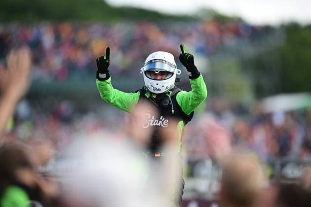 F1 Grand Prix of Great Britain Niko Hulkenberg of Kick Sauber celebrates on the podium during the 13th round of the Formula 1 World Championship, WM, Weltmeisterschaft at Silverstone Circuit in Silverstone, Northamptonshire, England, on July 6, 2025. Silverstone Northampshire United Kingdom  Copyright: xAndreaxDiodatox originalFilename:diodato-formula1250706_nps87.jpg