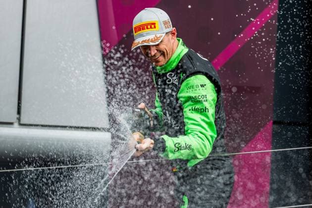 06 07 2025, Silverstone Circuit, Silverstone, FORMULA 1 QATAR AIRWAYS BRITISH GRAND PRIX 2025 , in the picture Sensational 3rd place and thus the first podium in 239 races for Nico Hülkenberg DEU , Stake F1 Team Kick Sauber Photo by Martin Trenkler Hasan Bratic DeFodi Images