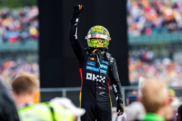 06 07 2025, Silverstone Circuit, Silverstone, FORMULA 1 QATAR AIRWAYS BRITISH GRAND PRIX 2025 , in the picture winner Lando Norris GBR , McLaren F1 Team Photo by Martin Trenkler Hasan Bratic DeFodi Images