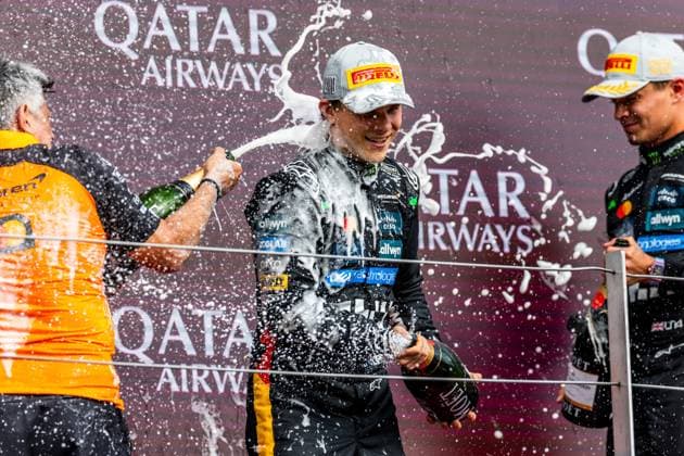 06 07 2025, Silverstone Circuit, Silverstone, FORMULA 1 QATAR AIRWAYS BRITISH GRAND PRIX 2025 , in the picture 2nd place for Oscar Piastri AUS , McLaren F1 Team Photo by Martin Trenkler Hasan Bratic DeFodi Images