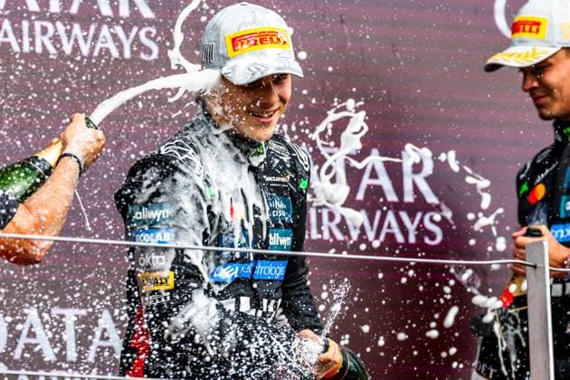 06 07 2025, Silverstone Circuit, Silverstone, FORMULA 1 QATAR AIRWAYS BRITISH GRAND PRIX 2025 , in the picture 2nd place for Oscar Piastri AUS , McLaren F1 Team Photo by Martin Trenkler Hasan Bratic DeFodi Images