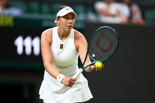 Amanda Anisimova during her fourth round match Wimbledon Tennis Championships, Day 7, The All England Lawn Tennis and Croquet Club, London, UK - 06 Jul 2025London The All England Lawn Tennis and United Kingdom  Copyright: xJamesxMarsh Shutterstockx 15387062gf