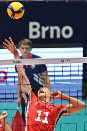Czech Lukas Vasina in action during the Men s Volleyball European Golden League - Final Four tournament: final game, Czechia vs Finland in Brno, Czech Republic, July 6, 2025. (CTKxPhoto VaclavxSalek) CTKPhotoP2025070604979  CTKPhotoP2025070604979