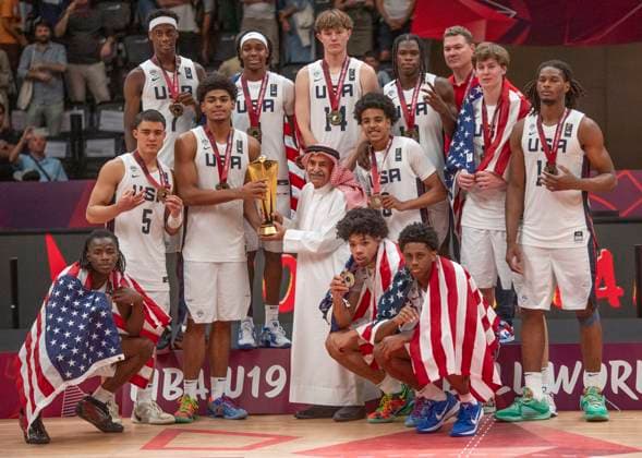 July 6, 2025, Lausanne, Vaud, Switzerland: Lausanne Switzerland, 07 06 2025: The USA team wins the final and the FIBA Ã¢â‚¬¹Ã¢â‚¬¹U19 Basketball World Cup 2025 and the cup is presented by King Abdullah II of Jordan and took place at Lausanne Arena in Lausanne. Lausanne Switzerland - ZUMAd206 20250706_zip_d206_014 Copyright: xEricxDubostx