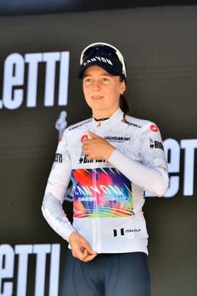 NIEDERMAIER Antonia (CANYON SRAM ZONDACRYPTO) the leader of the Maglia Binaca during Giro d Italia Women - Stage 1 - Bergamo Bergamo, Giro d Italia race in Bergamo, Italy, July 06 2025  Copyright: xDavidexVaninetti IPAxSportx xipa-agency.netx xx IPA_60037384 IPA_Agency_IPA60037384