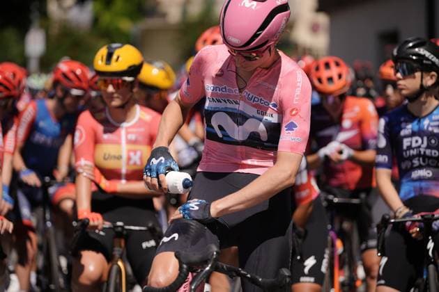 Marlen Reusser (Movistar Team) Pink jersey during the 2nd stage of the Giro d™Italia Women, from Clusone to Aprica, Italy Monday, July 07, 2025. - cycling .  Copyright: xMarcoxAlpozzi LaPressex