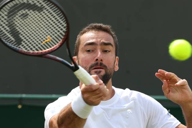 July 7, 2025, London, Celestynow, United Kingdom: MARIN CILIC of Croatia during the match against F. Cobolli of Italy in the 1 8 finals of Championships 2025 at Wimbledon AELTC in London. London United Kingdom - ZUMAc278 20250707_zsp_c278_008 Copyright: xMarcinxCholewinskix