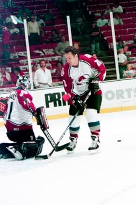 951006 Ishockey, NHL, Eishockey Herren, USA Colorado Avalanche - Detroit Red Wings, 3-2: Claude Lemieux, Colorado Avalanche. *** 951006 Ice Hockey, NHL, Colorado Avalanche Detroit Red Wings, 3 2 Claude Lemieux, Colorado Avalanche  Copyright: BILDBYRAN BB951006BB029
