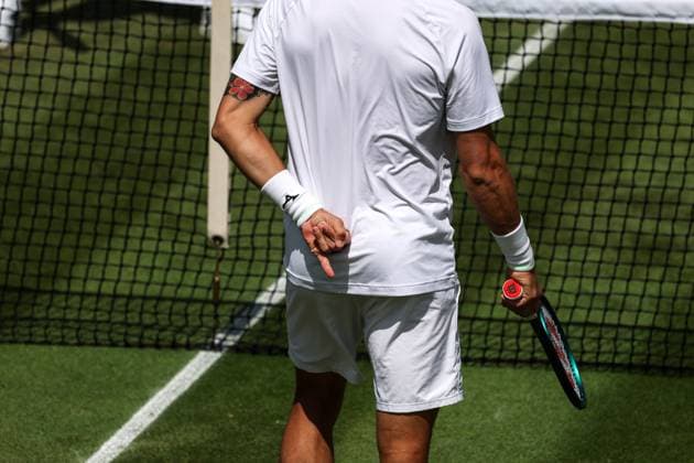 7th July 2025; All England Lawn Tennis and Croquet Club, London, England; Wimbledon Tennis Tournament, Day 8; Julian Cash (GBR) showing hand signals to Lloyd Glasspool (GBR) in their doubles match against Guido Andreozzi (ARG) and Marcelo Demoliner (BRA)  ActionPlus12811183 JohnxPatrickxFletcher