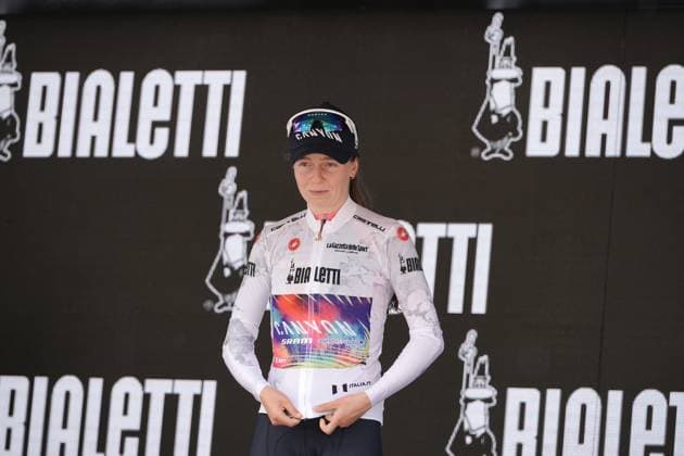 White Jersey , Antonia Niedermaier (Canyon SRAM zondacrypto) during the 2nd stage of the Giro d™Italia Women, from Clusone to Aprica, Italy Monday, July 07, 2025. - cycling .  Copyright: xx