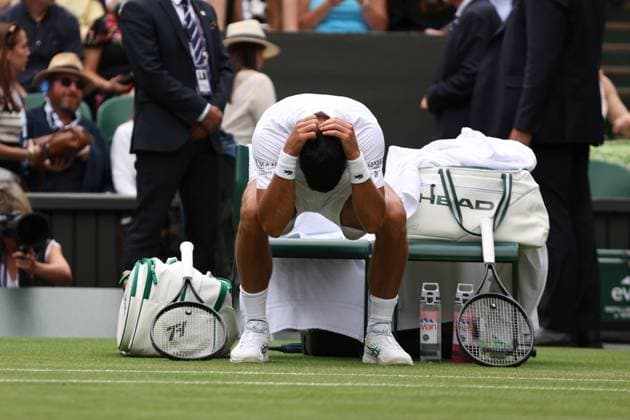 Novak Djokovic during his Round of 16 match Wimbledon Tennis Championships, Day 8, The All England Lawn Tennis and Croquet Club, London, UK - 07 Jul 2025London The All England Lawn Tennis and United Kingdom  Copyright: xEllaxLing Shutterstockx 15387974g