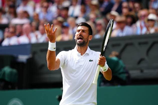Novak Djokovic rejects during his fourth round match Wimbledon Tennis Championships, Day 8, The All England Lawn Tennis and Croquet Club, London, UK - 07 Jul 2025London The All England Lawn Tennis and United Kingdom  Copyright: xJavierxGarcia Shutterstockx 15387972af