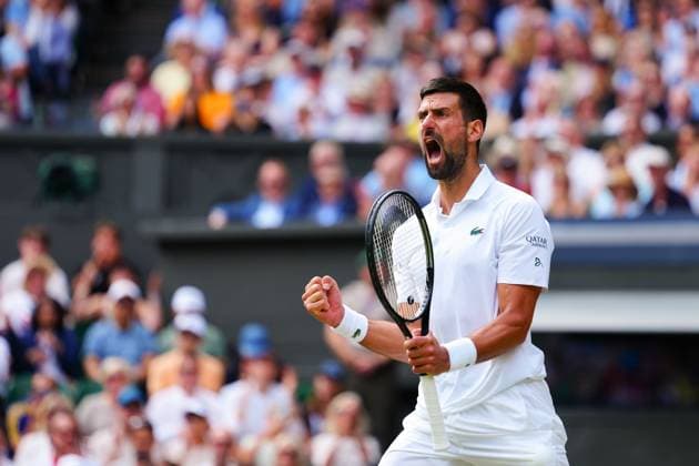 Novak Djokovic celebrates during his fourth round match Wimbledon Tennis Championships, Day 8, The All England Lawn Tennis and Croquet Club, London, UK - 07 Jul 2025London The All England Lawn Tennis and United Kingdom  Copyright: xJavierxGarcia Shutterstockx 15387972ak