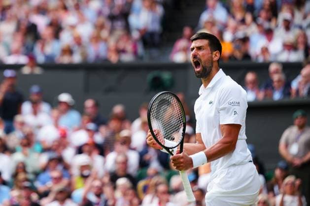 Novak Djokovic celebrates during his fourth round match Wimbledon Tennis Championships, Day 8, The All England Lawn Tennis and Croquet Club, London, UK - 07 Jul 2025London The All England Lawn Tennis and United Kingdom  Copyright: xJavierxGarcia Shutterstockx 15387972ai