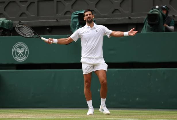 Novak Djokovic during his Round of 16 match Wimbledon Tennis Championships, Day 8, The All England Lawn Tennis and Croquet Club, London, UK - 07 Jul 2025London The All England Lawn Tennis and United Kingdom  Copyright: xEllaxLing Shutterstockx 15387974ck