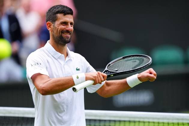 Novak Djokovic celebrates victory in his fourth round match Wimbledon Tennis Championships, Day 8, The All England Lawn Tennis and Croquet Club, London, UK - 07 Jul 2025London The All England Lawn Tennis and United Kingdom  Copyright: xJavierxGarcia Shutterstockx 15387972cs