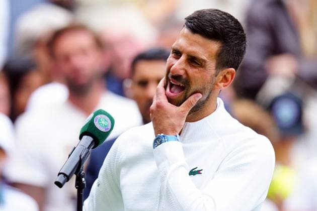 Novak Djokovic celebrates victory in his fourth round match Wimbledon Tennis Championships, Day 8, The All England Lawn Tennis and Croquet Club, London, UK - 07 Jul 2025London The All England Lawn Tennis and United Kingdom  Copyright: xJavierxGarcia Shutterstockx 15387972cy