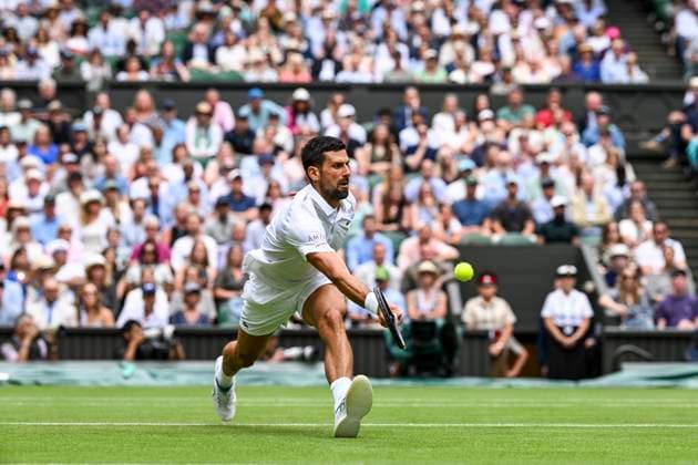 Novak Djokovic during his Wimbledon 2025 Men?s Singles Round of 16 tennis match against Alex de Minaur at the All England Tennis Club in London, England (Richard Callis SPP) Copyright: xRichardxCallis SPPx spp-en-RiCa-SPP25_rica_07jul25_21418