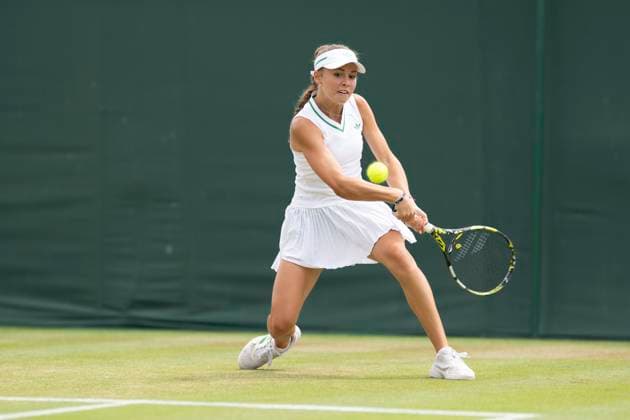 Jana Kovackova during her Wimbledon 2025 Girl?s Singles Second Round tennis match against Nauhany Vitoria Leme Da Silva at the All England Tennis Club in London, England (Richard Callis Sports Press Photo SPP) Copyright: xRichardxCallis SportsxPressxPhotox xSPPx spp-en-RiCaPrPh-SPP25_rica_07jul25_21541