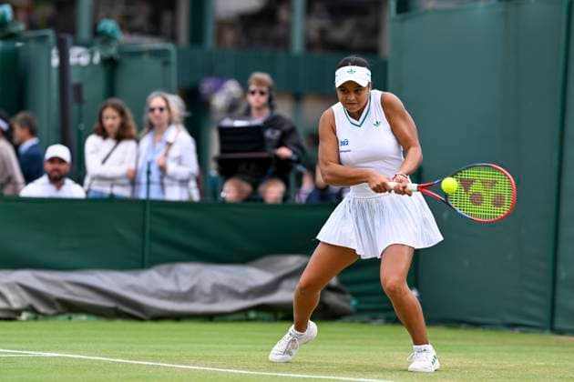 Nauhany Vitoria Leme Da Silva during her Wimbledon 2025 Girl?s Singles Second Round tennis match against Jana Kovackova at the All England Tennis Club in London, England (Richard Callis Sports Press Photo SPP) Copyright: xRichardxCallis SportsxPressxPhotox xSPPx spp-en-RiCaPrPh-SPP25_rica_07jul25_21531