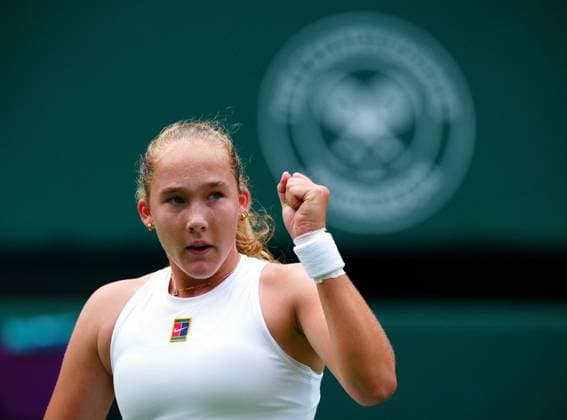 Mirra Andreeva celebrates during her fourth round match Wimbledon Tennis Championships, Day 8, The All England Lawn Tennis and Croquet Club, London, UK - 07 Jul 2025London The All England Lawn Tennis and United Kingdom  Copyright: xJavierxGarcia Shutterstockx 15387972ef