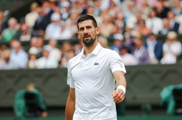 Wimbledon 2025 Day 8, Alex de Minaur v Novak Djokovic Wimbledon Championships 2025 Day 8, 07 07 25 Gentlemens Singles - Round of 16 Centre Court Alex de Minaur v Novak Djokovic Novak Djokovic in action.  Copyright: xMarcxAspland ThexTimesx NINTCHDBPICT001008232254