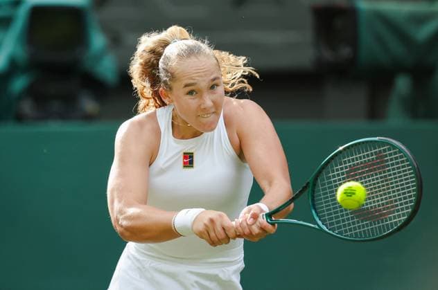 Wimbledon 2025 Day 8 Mirra Andreeva v Emma Navarro Wimbledon Championships 2025 Day 8, 07 07 25 Ladies’ Singles - Round of 16 Centre Court Mirra Andreeva v Emma Navarro Mirra Andreeva in action  Copyright: xMarcxAspland ThexTimesx NINTCHDBPICT001008265981