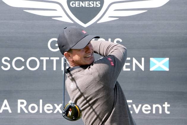 UK: The Genesis Scottish Open at The Renaissance Club, North Berwick, Scotland on 08 July 2025: Pictured: Adam Scott (Australia) on the 10th tee during a practice round at the Genesis Scottish Open 2025 at The Renaissance Club, North Berwick, Scotland North Berwick The Renaissance Club Scotland Copyright: xAlexxToddx
