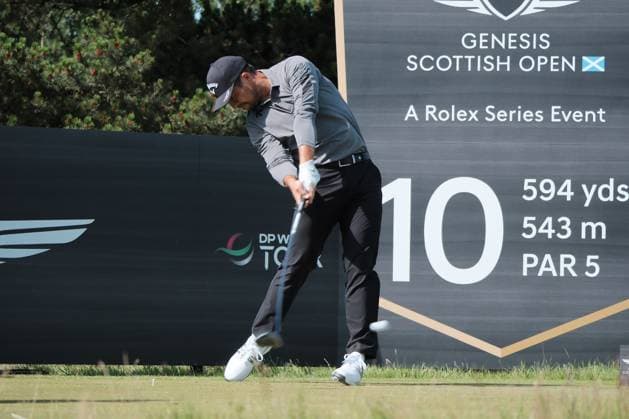 UK: The Genesis Scottish Open at The Renaissance Club, North Berwick, Scotland on 08 July 2025: Pictured: Xander Schauffele (USA) on the 10th tee during a practice round at the Genesis Scottish Open 2025 at The Renaissance Club, North Berwick, Scotland North Berwick The Renaissance Club Scotland Copyright: xAlexxToddx