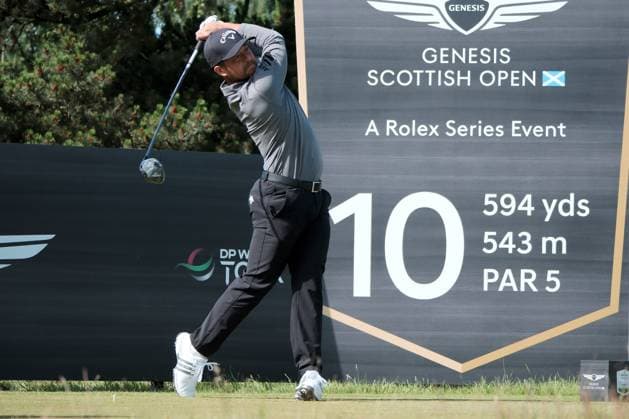 UK: The Genesis Scottish Open at The Renaissance Club, North Berwick, Scotland on 08 July 2025: Pictured: Xander Schauffele (USA) on the 10th tee during a practice round at the Genesis Scottish Open 2025 at The Renaissance Club, North Berwick, Scotland North Berwick The Renaissance Club Scotland Copyright: xAlexxToddx