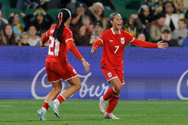 SOCCER AUSTRALIA PANAMA, Erika Arauz of Panama celebrates after scoring a goal during Game 2 of the Women s International Friendlies soccer match between Australia and Panama at HBF Park in Perth, Tuesday, July 8, 2025. ( NO ARCHIVING, EDITORIAL USE ONLY PERTH WESTERN AUSTRALIA AUSTRALIA  Copyright: xRICHARDxWAINWRIGHTx 20250708139183123702