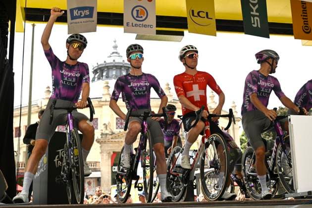 Tour de France 2025 Stage 4 ROUEN, FRANCE - JULY 08 : O Connor Ben (AUS) of Team Jayco AlUla during stage 4 of the 112th edition of Tour de France an UCI World Tour 2.UWT cycling road race stage for Men Elite of 173 km with start in Amiens Metropole and finish in Rouen on July 8, 2025 in Rouen, France, 08 07 2025 ( Motordriver Kenny Verfaillie - Rouen France  Copyright: xJanxDexMeuleneirx
