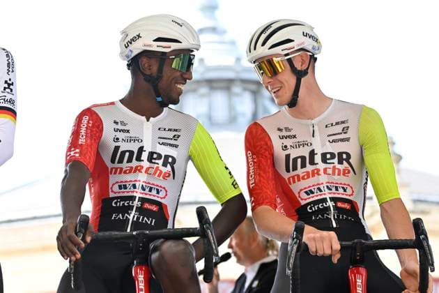 Tour de France 2025 Stage 4 ROUEN, FRANCE - JULY 08 : Girmay Biniam (ERI) of Intermarche - Wanty during stage 4 of the 112th edition of Tour de France an UCI World Tour 2.UWT cycling road race stage for Men Elite of 173 km with start in Amiens Metropole and finish in Rouen on July 8, 2025 in Rouen, France, 08 07 2025 ( Motordriver Kenny Verfaillie - Rouen France  Copyright: xJanxDexMeuleneirx