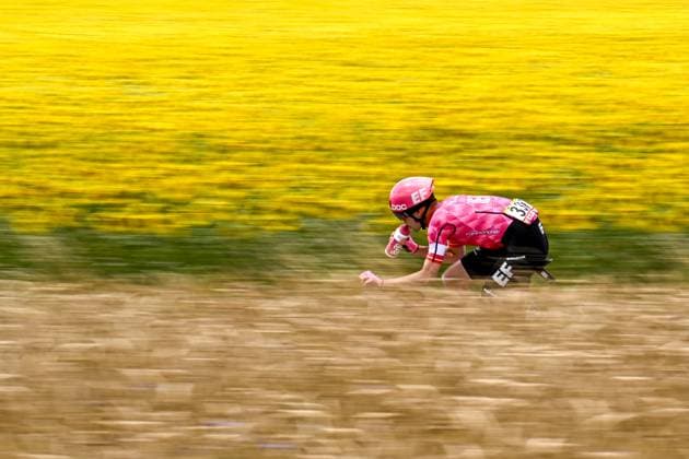Danish Kasper Asgreen of EF Education-EasyPost pictured in action during the fourth stage of the 2025 Tour de France cycling, Amien Metropole - Rouen (173 km), on Tuesday 08 July 2025 in France. The 112th edition of the Tour de France starts on Saturday 5 July in Lille, France, and will finish in Paris, France on the 27th of July. JASPERxJACOBS  x128683008x