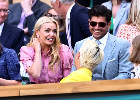Katherine Jenkins and Andrew Levitas in the Royal Box on Centre Court Wimbledon Tennis Championships, Day 9, The All England Lawn Tennis and Croquet Club, London, UK - 08 Jul 2025London The All England Lawn Tennis and United Kingdom  Copyright: xJamesxMarsh Shutterstockx 15389336d