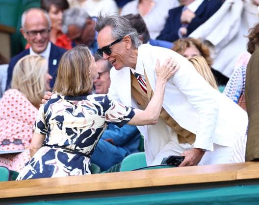 Jodie Foster and Richard E Grant in the Royal Box on Centre Court Wimbledon Tennis Championships, Day 9, The All England Lawn Tennis and Croquet Club, London, UK - 08 Jul 2025London The All England Lawn Tennis and United Kingdom  Copyright: xJamesxMarsh Shutterstockx 15389336q